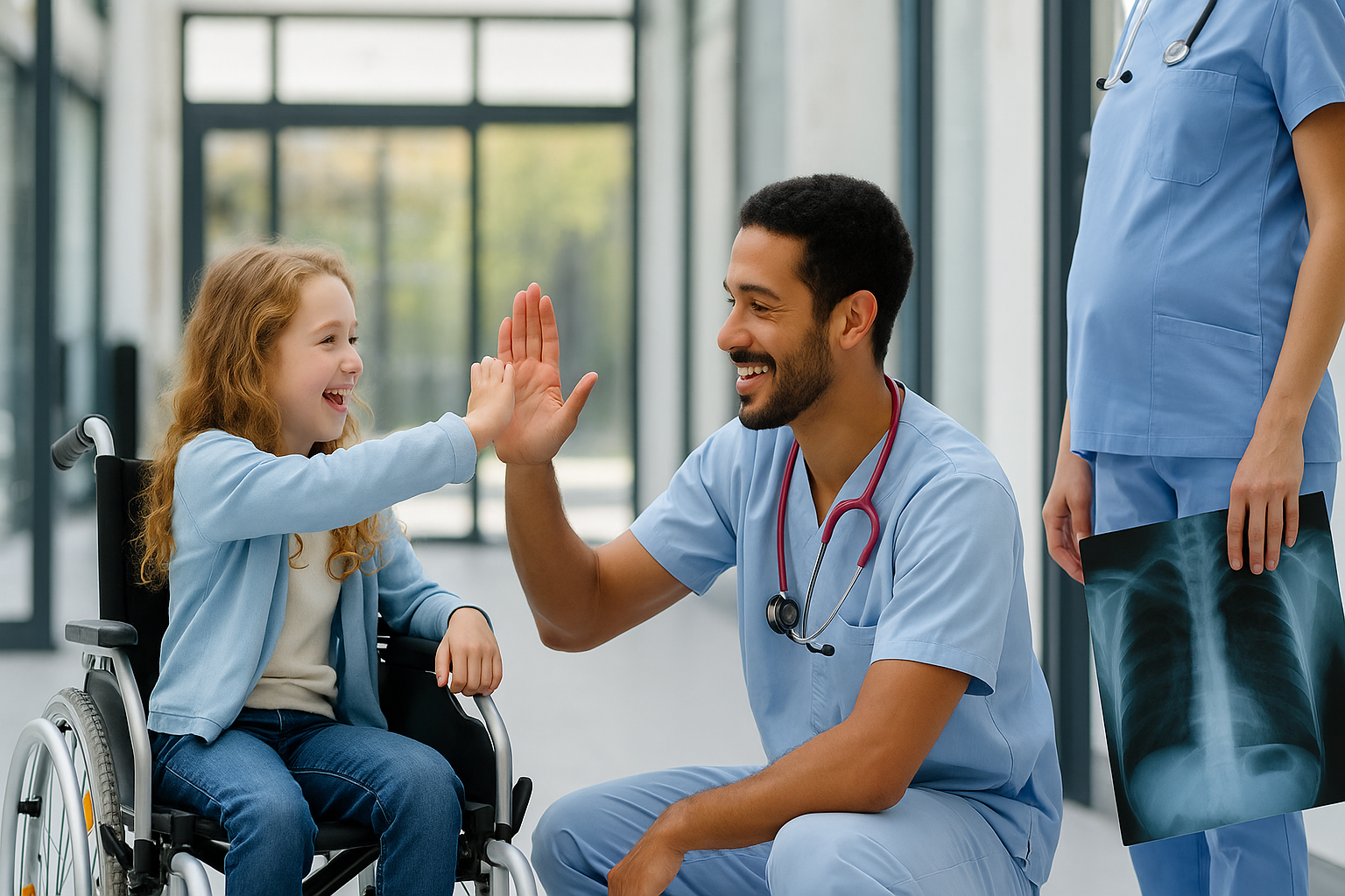Doctor and child background